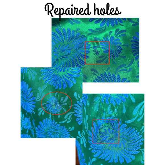 Elegant Green Floral Midi Dress vintage 60s - Picture 5 of 7